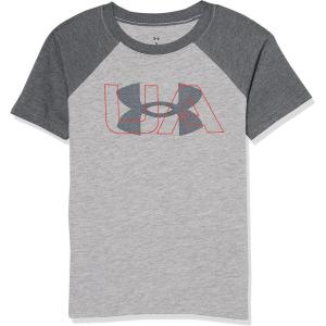 image:imageUnder Armour Boys Short Sleeve Logo Graphic TShirt Lightweight amp Breathable Relaxed FitGray Raglan Mod