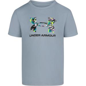 image:imageUnder Armour Boys Short Sleeve Logo Graphic TShirt Lightweight amp Breathable Relaxed FitHarbor Blue Glitch