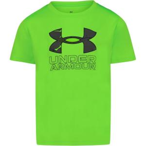 image:imageUnder Armour Boys Short Sleeve Logo Graphic TShirt Lightweight amp Breathable Relaxed FitHyper Green Fill