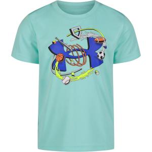 image:imageUnder Armour Boys Short Sleeve Logo Graphic TShirt Lightweight amp Breathable Relaxed FitNeo Turqs