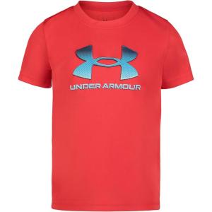 image:imageUnder Armour Boys Short Sleeve Logo Graphic TShirt Lightweight amp Breathable Relaxed FitRed Mesh Fade