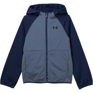 image:imageUnder Armour Boys Sim Softshell Hooded Jacket Full Zipper Closure Lightweight amp WaterresistantDownpour Gray