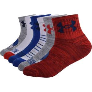image:imageUnder Armour boys Multi Pack Quarter SockRed Multi Color