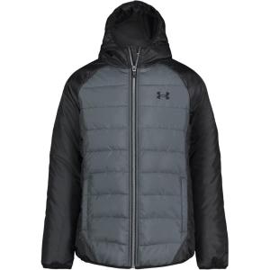 image:imageUnder Armour boys Pronto Colorblock Puffer Jacket Midweight Zip Up Closure Repels WaterPitch Graycore