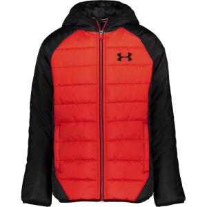 image:imageUnder Armour boys Pronto Colorblock Puffer Jacket Midweight Zip Up Closure Repels WaterRedcore