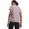 image:imageUnder Armour Womens Velocity Twist Short Sleeve V Neck T Shirt009 Gray Dawn   Metallic Silver