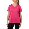 image:imageUnder Armour Womens Velocity Twist Short Sleeve V Neck T Shirt622 Virtual Pink   Metallic Silver