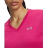 image:imageUnder Armour Womens Velocity Twist Short Sleeve V Neck T Shirt622 Virtual Pink   Metallic Silver