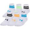 image:imageUnder Armour Kids Youth Essential Quarter Socks 6Pack103 White  White  Electric Blue