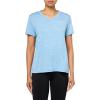 image:imageUnder Armour Womens Velocity Twist Short Sleeve V Neck T Shirt406 Photon Blue   Metallic Silver