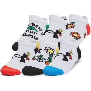 image:imageUnder Armour Boys Youth Essential No Show Socks 6Pairs102 White  White  Black