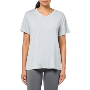 image:imageUnder Armour Womens Velocity Twist Short Sleeve V Neck T Shirt011 Mod Gray   Metallic Silver