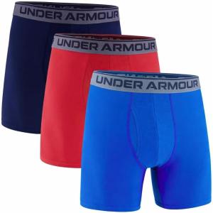 image:imageUnder Armour Mens Performance Tech Boxerjock Brief Underwear 6 Inseam AllDay Comfort amp UltraSoft 3PackMidnight Navy 410Red