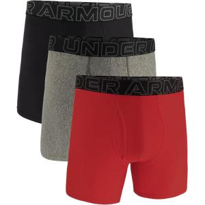 image:imageUnder Armour Mens Performance Tech Boxerjock Brief Underwear 6 Inseam AllDay Comfort amp UltraSoft 3PackRed Heather Solid
