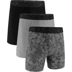image:imageUnder Armour Mens Performance Tech Boxerjock Brief Underwear 6 Inseam AllDay Comfort amp UltraSoft 3PackSteel Logo Print