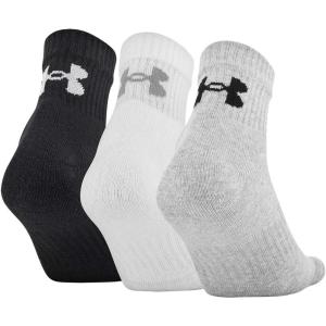 image:imageUnder Armour UnisexAdult Training Cotton Quarter Socks MultipairsTrue Gray Heather Assorted 2 3pairs