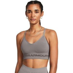 image:imageUnder Armour Womens Seamless Low Long Bra294 Pewter   Fresh Clay