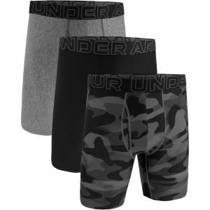 image:imageUnder Armour Mens MultiPack Performance Tech LongLeg Boxer Brief 9 Inseam AllDay ComfortBlack Camo Print