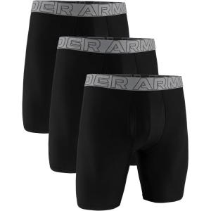 image:imageUnder Armour Mens MultiPack Performance Tech LongLeg Boxer Brief 9 Inseam AllDay ComfortBlackSteel WCastlerockl