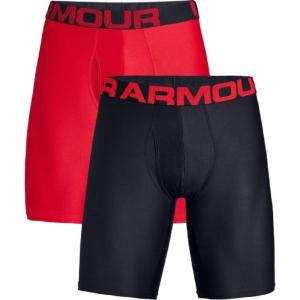 image:imageUnder Armour Mens MultiPack Performance Tech LongLeg Boxer Brief 9 Inseam AllDay ComfortRedBlack