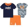 image:imageUnder Armour babyboys 3piece Set Bodysuit Graphic Tshirt and Shorts Crew NecklineMidnight Navy Sport