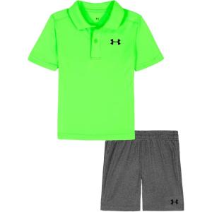 image:imageUnder Armour Boys 2piece Short Sleeve Polo and Shorts SetHyper Green