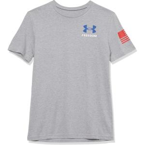 image:imageUnder Armour Boys New Freedom Flag TShirt036 Steel Light Heather   Red
