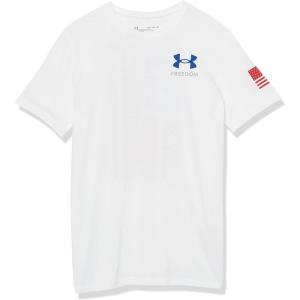image:imageUnder Armour Boys New Freedom Flag TShirt100 White   Red