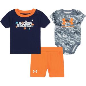 image:imageUnder Armour babyboys 3piece Set Bodysuit Graphic Tshirt and Shorts Crew NecklineMidnight Navy Sport