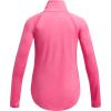 image:imageUnder Armour Girls Tech Graphic Half Zip Hoodie672 Super Pink   Metallic Silver