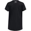 image:imageUnder Armour Girls Tech Print Big Logo Short Sleeve Crew003 Black   Stellar Pink