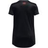 image:imageUnder Armour Girls Tech Print Big Logo Short Sleeve Crew007 Black   Racer Red