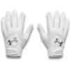 image:imageUnder Armour Boys Youth Clean Up Baseball Gloves100 White  White  Metallic Silver