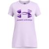 image:imageUnder Armour Girls Tech Print Big Logo Short Sleeve Crew535 Salt Purple   Lavish