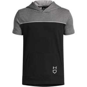 image:imageUnder Armour Boys Utility Short Sleeve Hoodie001 Black  Castlerock  Steel