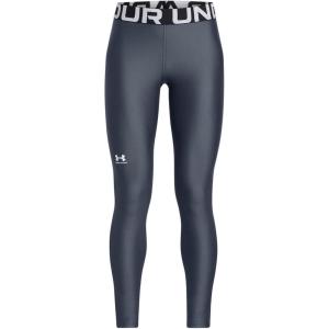 image:imageUnder Armour Girls HeatGear Leggings044 Downpour Gray   White
