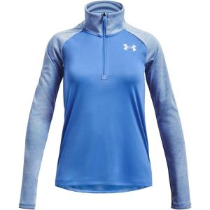 image:imageUnder Armour Girls Tech Graphic Half Zip Hoodie464 Water   Metallic Silver