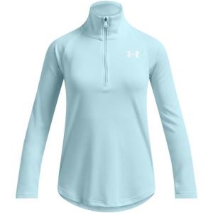 image:imageUnder Armour Girls Tech Graphic Half Zip Hoodie494 Stream   Metallic Silver