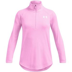 image:imageUnder Armour Girls Tech Graphic Half Zip Hoodie638 Stellar Pink   White