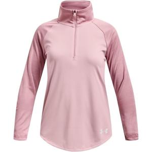 image:imageUnder Armour Girls Tech Graphic Half Zip Hoodie647 Prime Pink  Bauhaus Blue  White
