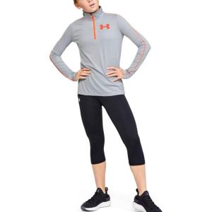 image:imageUnder Armour Girls Tech Graphic Half Zip HoodieMod GrayBeta Red