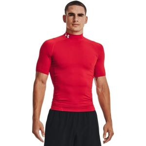 image:imageUnder Armour Mens HeatGear Armour Comp Mock Short Sleeve TShirtRed 600White