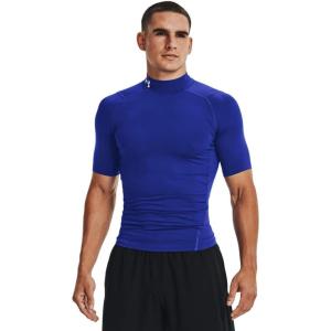 image:imageUnder Armour Mens HeatGear Armour Comp Mock Short Sleeve TShirtRoyal 400White