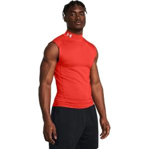 image:imageUnder Armour Mens HeatGear Armour Compression Mock Sleeveless860 Dark Orange   White
