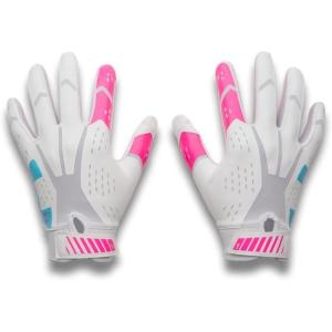 image:imageUnder Armour Youth Blur Football Gloves101 White  Pink Rave  Fresco Blue