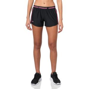 image:imageUA Tech Play Up Womens 3 Loose Fit Shorts003 Black   Super Pink