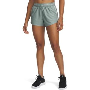image:imageUA Tech Play Up Womens 3 Loose Fit Shorts348 Silica Green  Hydro Green  White