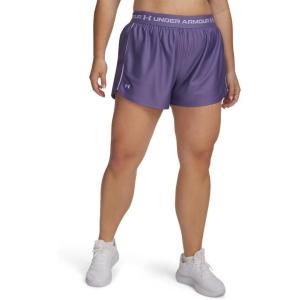 image:imageUA Tech Play Up Womens 3 Loose Fit Shorts520 Purple Luxe   Purple Crest