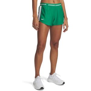 image:imageUA Tech Play Up Womens 3 Loose Fit ShortsTeam Kelly GreenBlackWhite