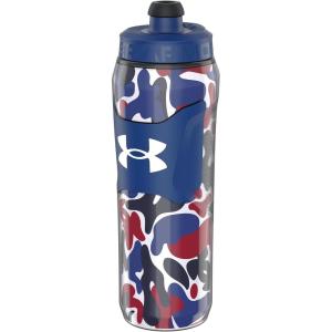image:imageUnder Armour 28oz Playmaker Squeeze Insulated 2  Sports Water Jug Leak Resistant for Baseball Football amp More Black Steel CamoRoyal Hypercamo